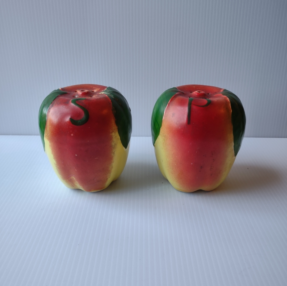 Antique apple salt and pepper shakers